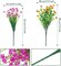 12 Bundles Artificial Flowers Outdoor, UV Resistant Fake Plants Shrubs in Yellow, Orange & Fuchsia for Porch, Patio, Hanging Planters, Window Boxes & Spring Summer Décor